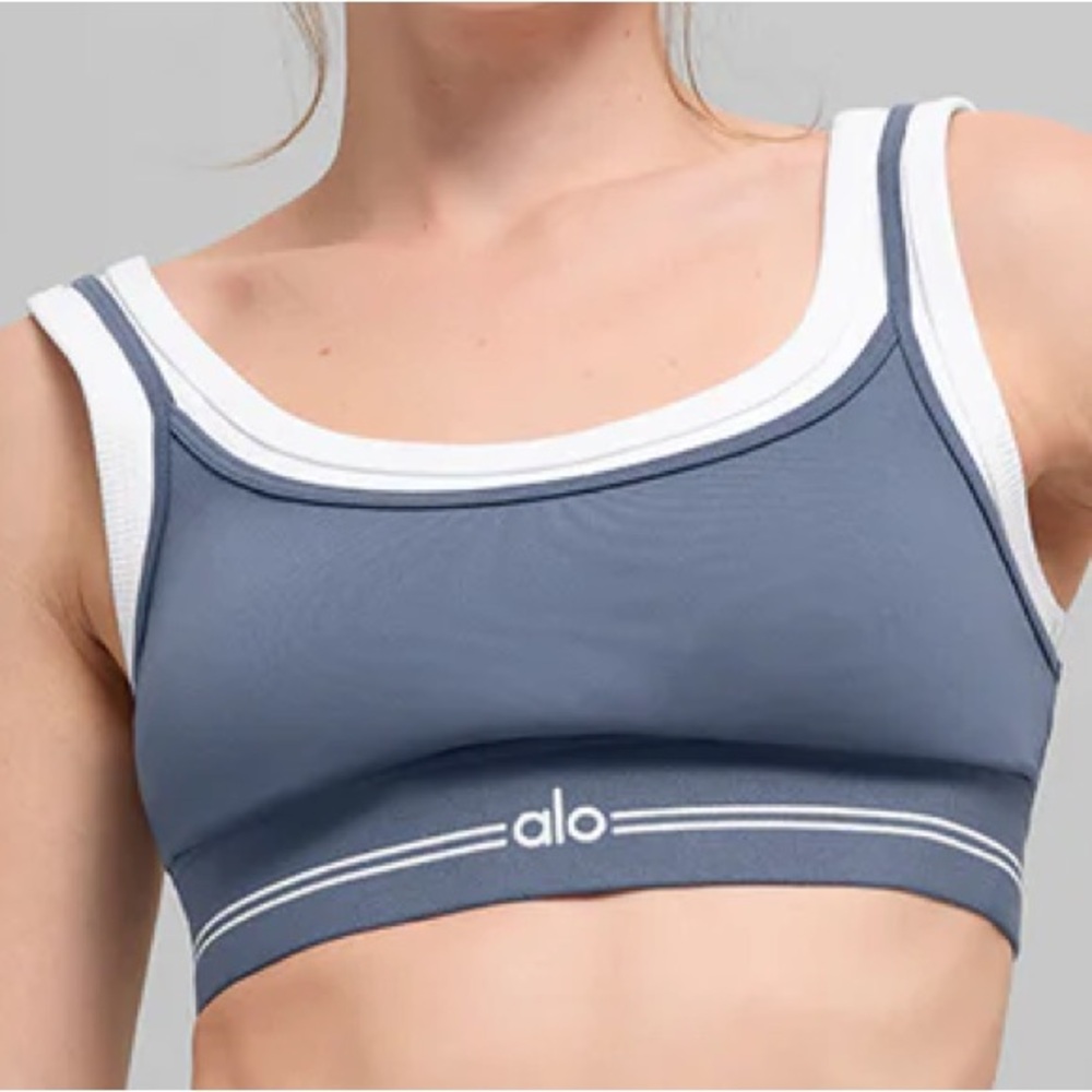 Alo Yoga Airbrush Better Together Bra Bluestone XS